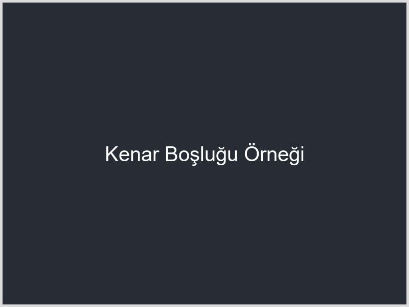 Kenar Boşluğu Örneği