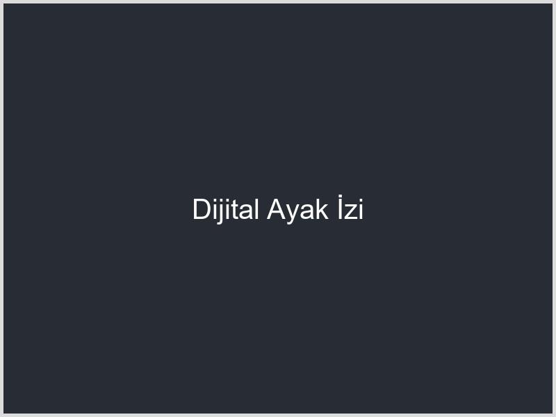 Dijital Ayak İzi